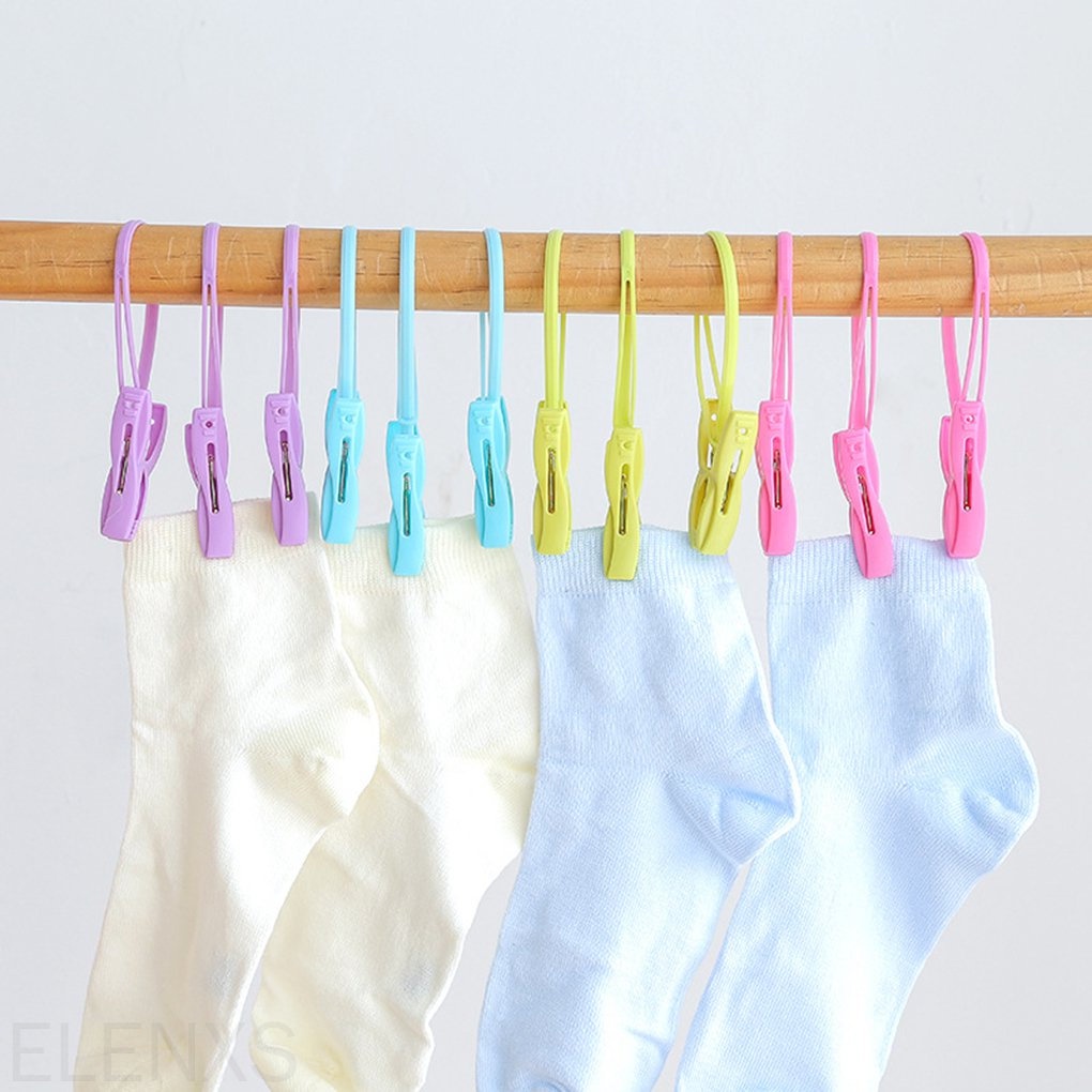 Set 12 Kẹp Phơi Quần Áo Bằng Nhựa Nhiều Màu Sắc Đa Năng