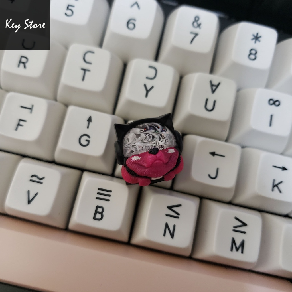 Nút bàn phím cơ artisan keycap sirius màu hồng đậm