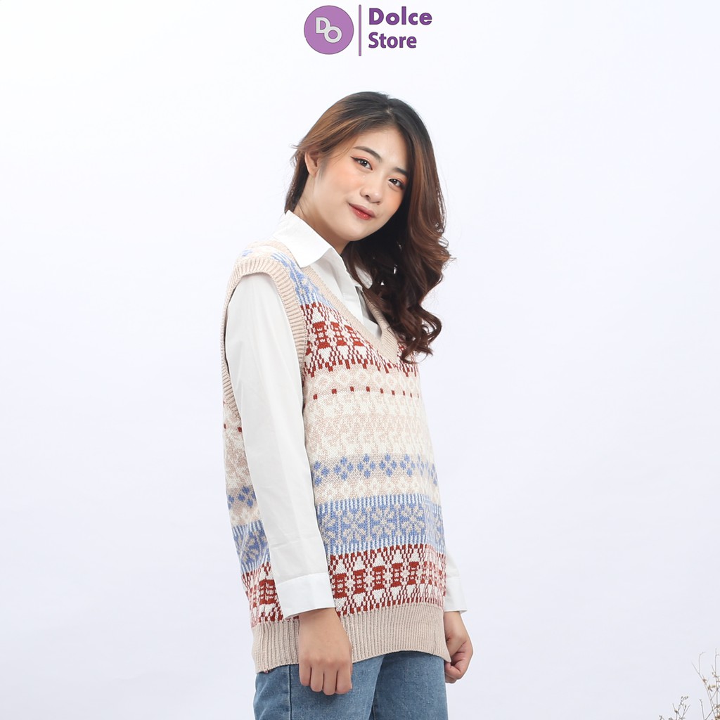 Áo len gile thổ cẩm phong cách thời trang thu đông ấm áp - Dolce | BigBuy360 - bigbuy360.vn