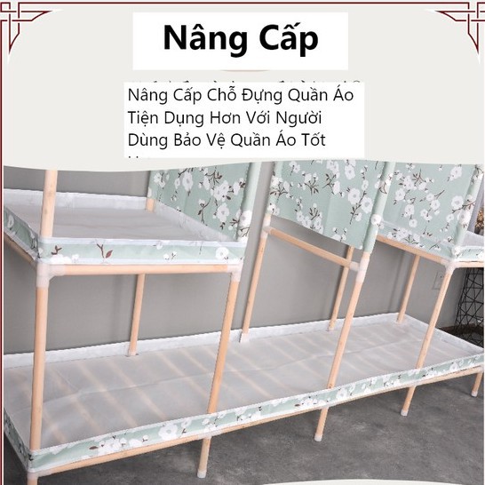 Tủ Vải quần áo Vải Khung Gỗ Bọc Nhựa Đựng Quần Áo Vải Tủ Vải 4 Buồng Khung 8 Ngăn Gỗ Cỡ Lớn