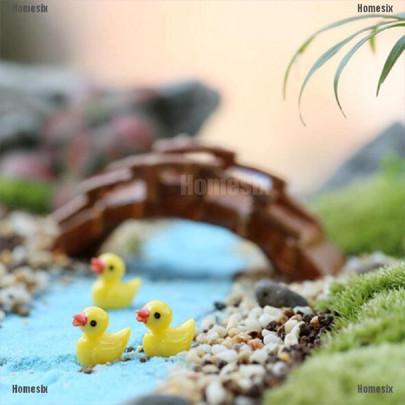 [HoMSI] 10pcs Miniature Resin Yellow Ducks Dollhouse Craft Fairy Garden Bonsai Decor SUU