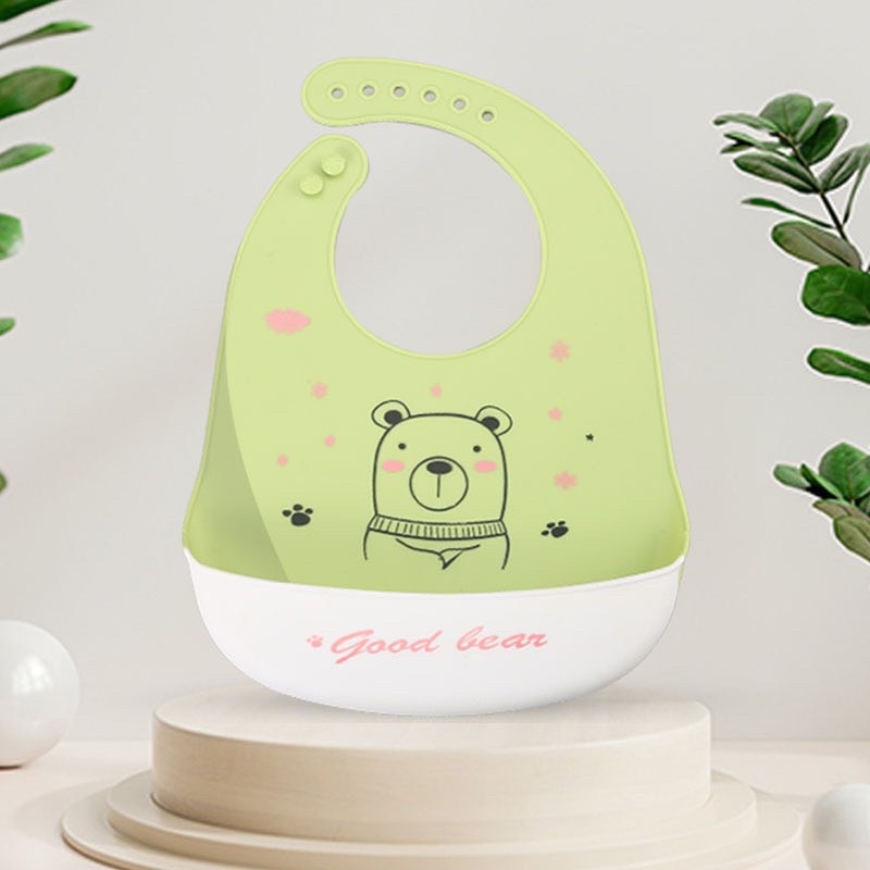 Yếm ăn dặm cho bé (chất liệu Silicone, ko bám bẩn)