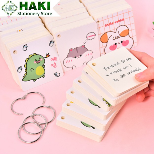 Flashcard tiếng anh 80 trang HAKI, thẻ flashcard hình thú 7cm cho bé FC02