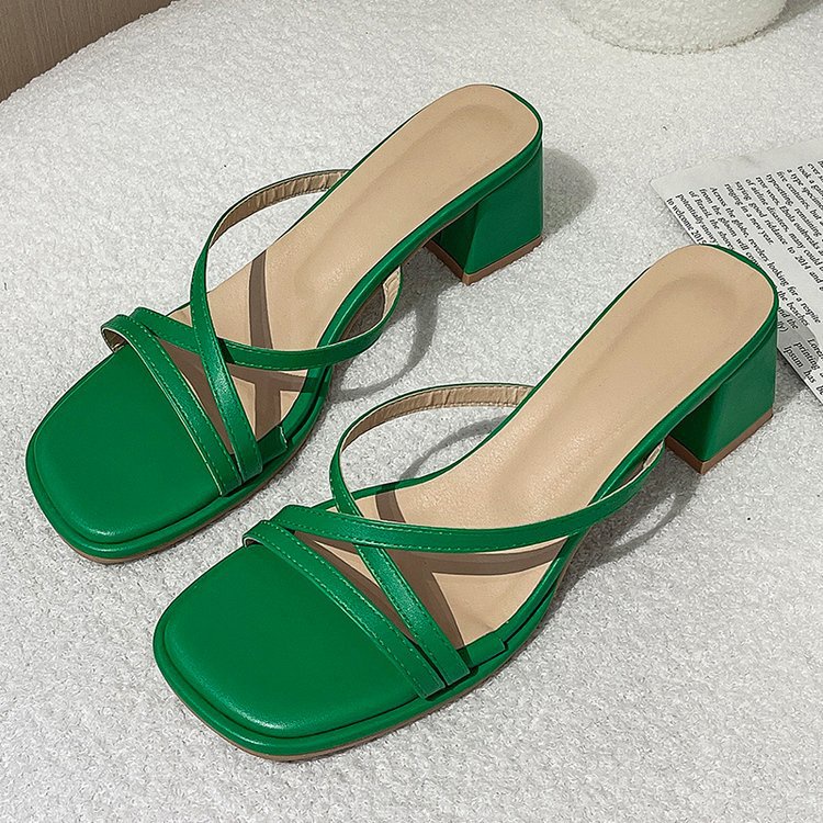 Dép Sandal Kẹp Ngón Mũi Vuông Đế Dày Thời Trang Pháp Mùa Hè 2022 Dành Cho Nữ