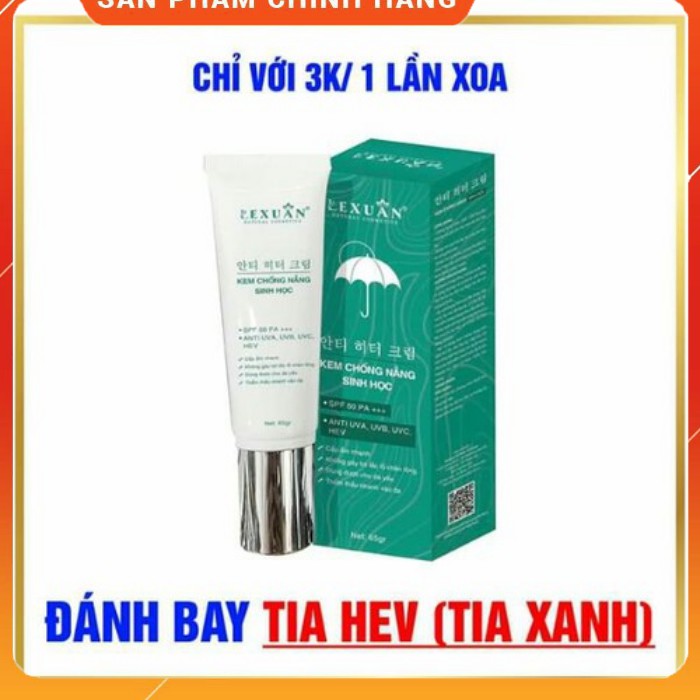 Kem Chống Nắng Sinh Học Lê Xuân - SPF50+ Pa++++ ANTI UVA, UVB, UVC, HEV. Cấp ẩm nhanh, không gây bít chân lông | BigBuy360 - bigbuy360.vn