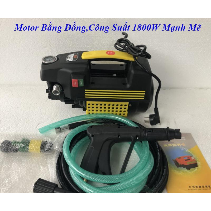 Máy rửa xe mini gia đình áp lực cao - Lõi đồng 100% - Tặng Bình Xà Phòng , Máy rửa xe chất lượng