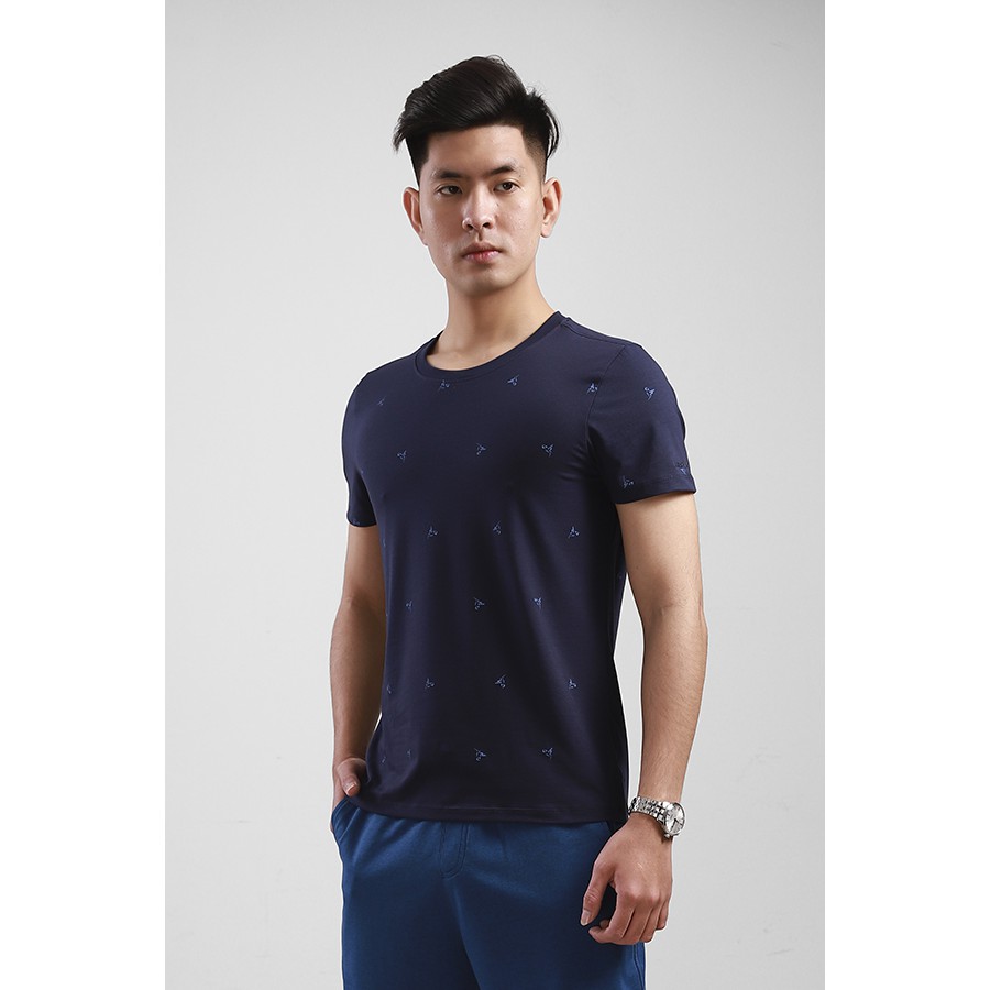 Áo phông không cổ Aristino Ats012s8 màu tím than mới | BigBuy360 - bigbuy360.vn