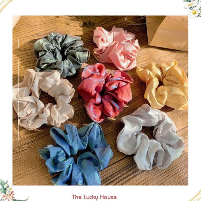 Dây buộc tóc Scrunchies lụa bóng sang mịn HD46