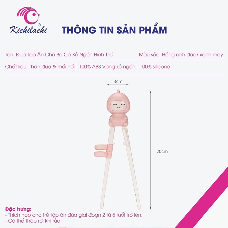 Đũa Tập Ăn Cho Bé Kichilachi Chất Liệu Nhựa Abs Cao Cấp An Toàn Cho Sức Khỏe Của Bé