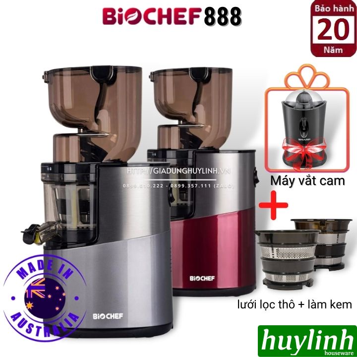 [Mã ELHAMS5 giảm 6% đơn 300K] Máy ép trái cây chậm Biochef 888 - Australia - Tặng máy vắt cam Sharp