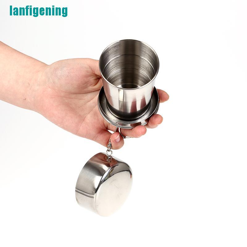 Cốc Uống Nước Inox Gấp Gọn 140ml Đi Du Lịch Tiện Dụng