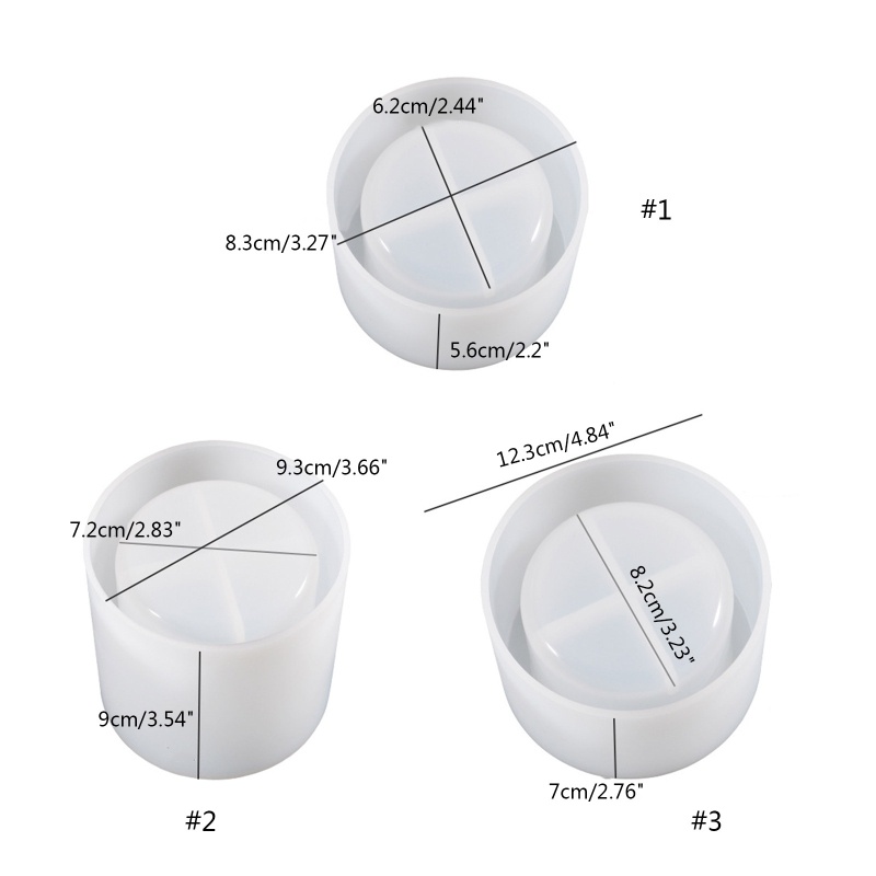 Khuôn Silicon Hình Tròn Làm Chậu Hoa / Chậu Cây Cảnh Bằng Resin