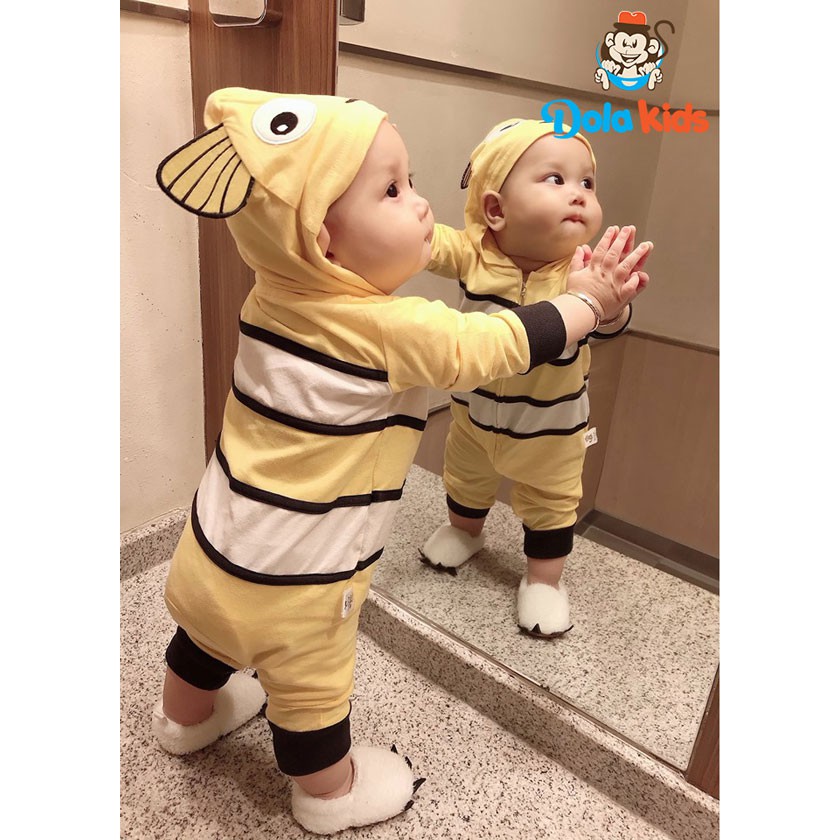 Body Dài Tay Cho Bé Gái - Bé Trai hình thú Canemo siêu cưng từ DoLaKids