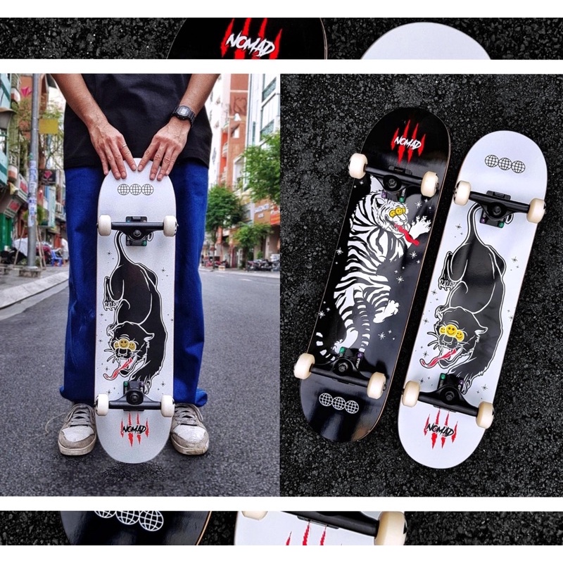 Ván Trượt Skateboard Chuyên Nghiệp Châu Âu- NOMAD COMPLETE PANTHER 8.0