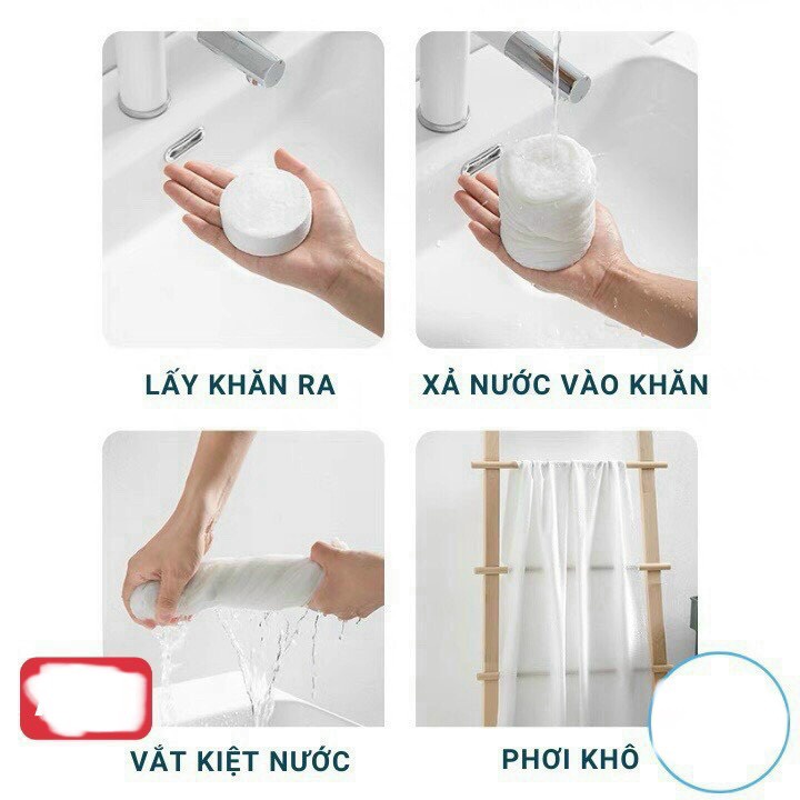 Khăn Tắm Viên Nén Du Lịch  Dùng Một Lần, Khăn Tắm Cotton Tiện Lợi