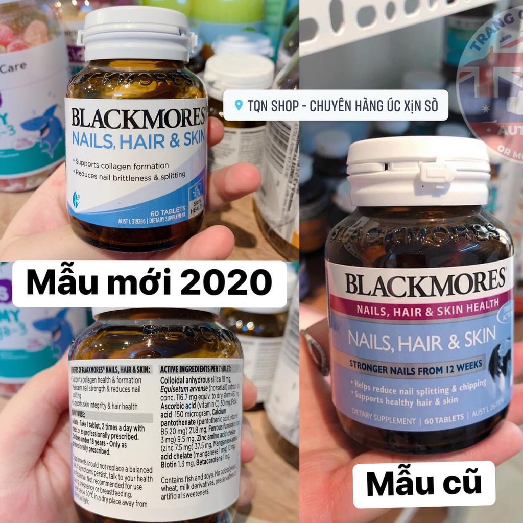 Viên uống Blackmores nail hair and skin giúp đẹp da tóc móng 60 viên của Úc