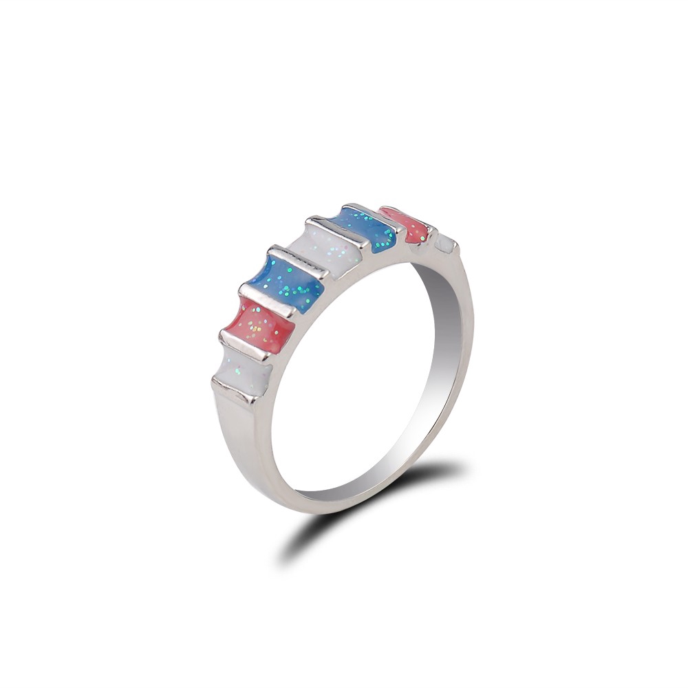 Nhẫn bạc 925 đính đá Opan nhiều màu sắc ( Size 6-10 )