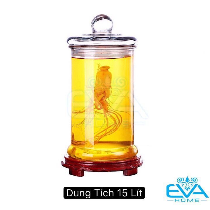 Bình Ngâm Thủy Tinh 15 Lít Dáng Trụ Thân Trơn – TT15L