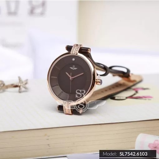 Đồng hồ nữ chính hãng SR WATCH Classy SL7542.6103 mặt kính Sapphire Glass chống trầy, dây da dành riêng cho phái đẹp