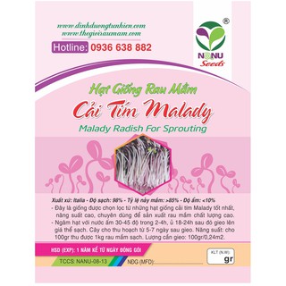 Hạt giống rau mầm cải tím malady 20g