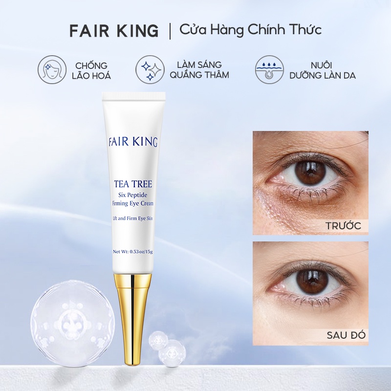Kem dưỡng da mắt FAIR KING Six Peptide chống nếp nhăn lão hóa loại bỏ quầng thâm bọng mắt dưỡng ẩm làm trắng da 15g