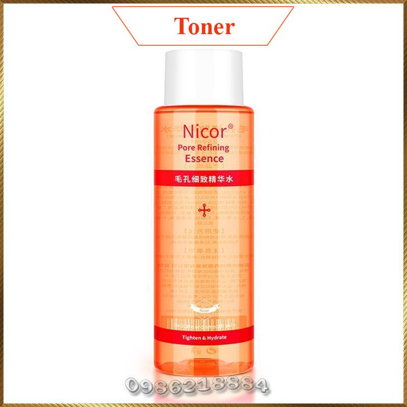 Nước hoa hồng NICOR Pore Refining Essence Water làm sạch sâu ngừa mụn thu nhỏ lỗ chân lông mềm mịn da NEW4