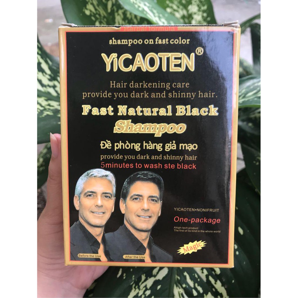 Dầu gội làm đen tóc Yicaoten (hộp 10 gói)