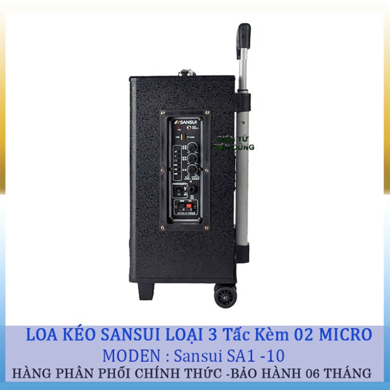 LOA KÉO KARAOKE SANSUI SA1-10 LOA KẸO KÉO BLUETOOTH KÈM 2 MICRO - DÒNG LOA KÉO KAY ♥️♥️