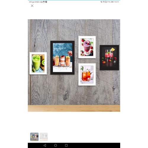 compo 5 khung hình A4 (21x30)  mặt kính  nhiều màu+in hình theo yêu cầu