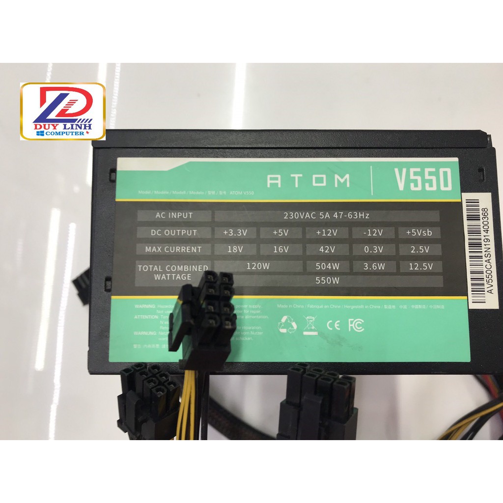 Nguồn công sức thực 450W,500W,550W,600W Dragon và các loại có 8 pin 12v,6 Pin cho vga tặng kèm dây nguồn