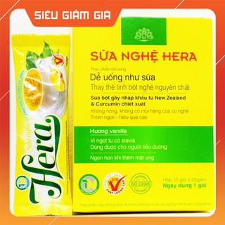[CHÍNH HÃNG 100%] Sữa nghệ Hera dạng hộp 300gram x 15 gói - hỗ trợ hết đau bao tử, làm đẹp da, nhanh lành vết thương