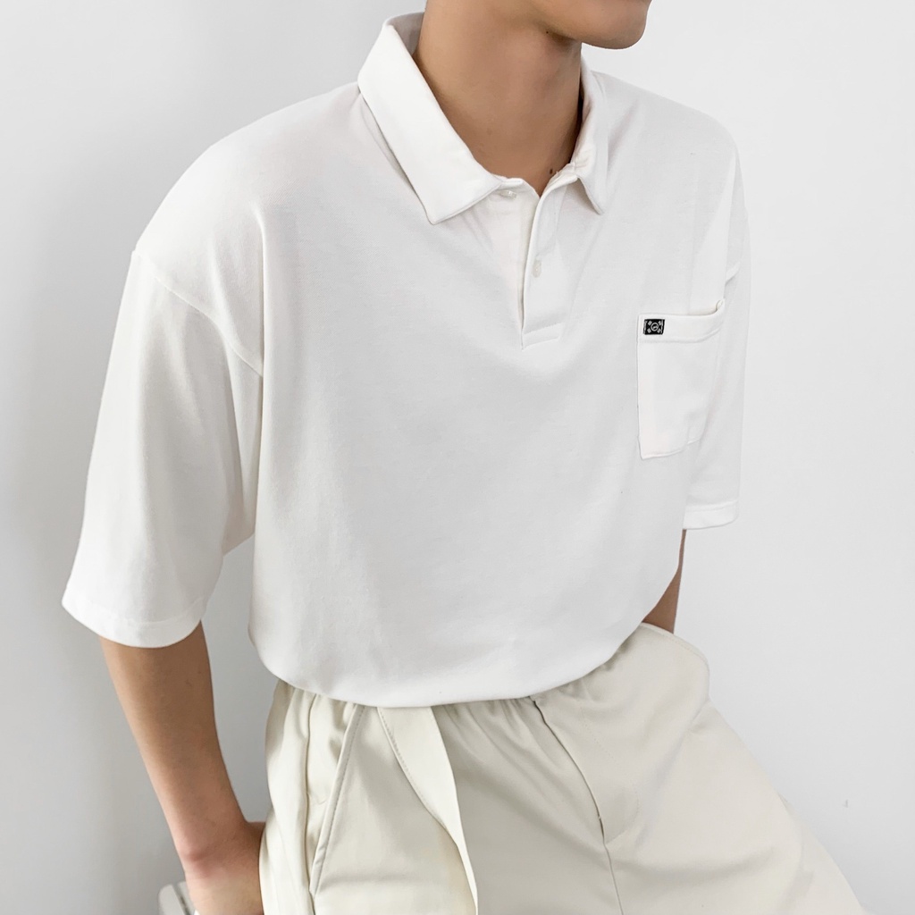 Áo polo nam nữ City Pocket - Áo thun nam có cổ Unisex form rộng Local Brand