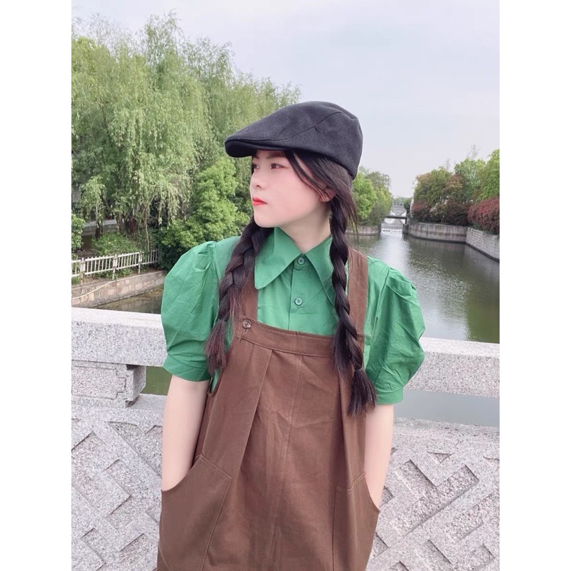 [ẢNH THẬT] quần yếm kaki nữ dáng dài ống suông lạ mắt vintage xinh xắn | BigBuy360 - bigbuy360.vn