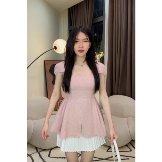 Set áo + chân váy xếp ly