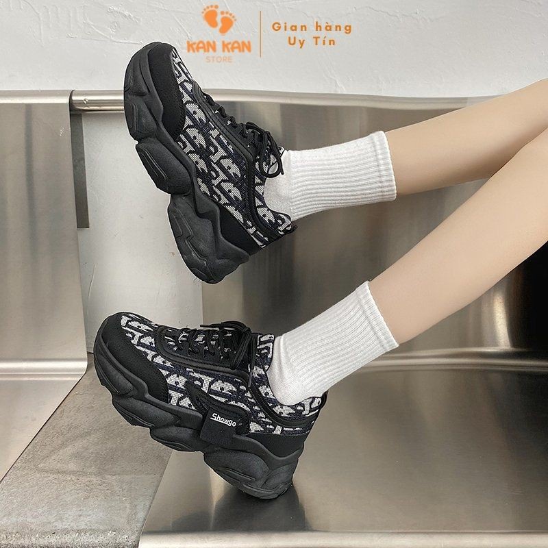 Giày Nữ Thể Thao Sneaker Trắng Độn Đế Cao Hàn Quốc KanKanStore KA053