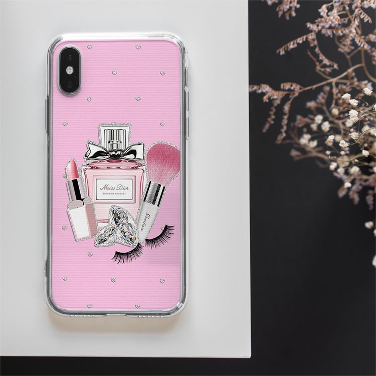 Ốp lưng Chanel hồng ngọt ngào nước hoa son & kim cương cao cấp Iphone 5 đến Xs Max/11/11 Promax/12/12 Promax CHAPOD00033