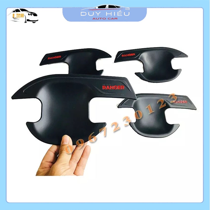 Bộ 4 Ốp Hõm Cửa FORD RANGER 2012-2021 Nhựa Đen Hàng cao Cấp