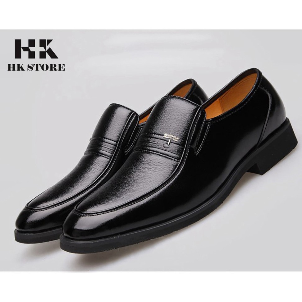 Giày nam trung tuổi cao cấp 💖 HK.STORE 💖 da bò thật 100% kết hợp đế kếp dành cho người trung tuổi cực lịch sự, êm chân