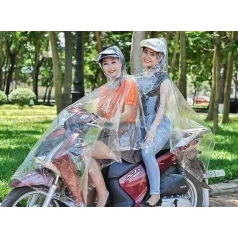 Áo Mưa Đôi Trong Suốt 2 đầu Đi Mưa.