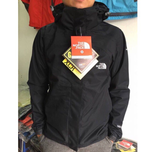 Áo Khoác Gió Đen 2 Lớp The North Face Cao Cấp, Hàng Chính Hãng, Mũ Tháo Rời, Chống Nước, Túi Áo Phát Quang, Có Thoát Khí