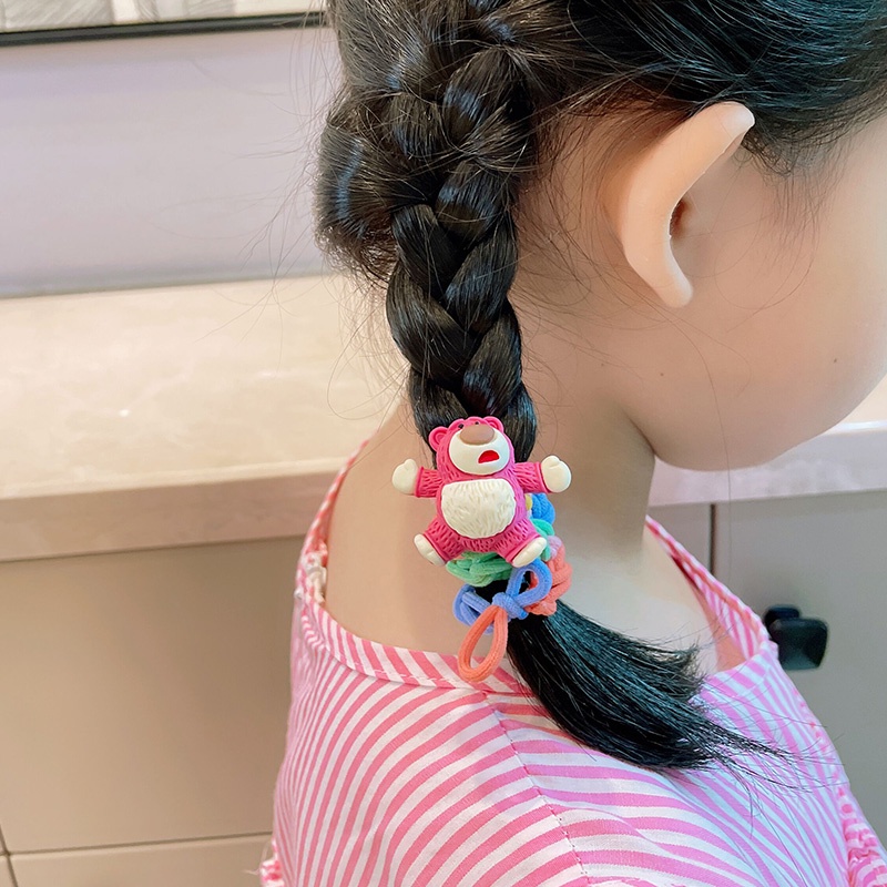 Dây Buộc Tóc Co Giãn Hình Gấu Hàn Quốc Dễ Thương Dành Cho Bé Gái
