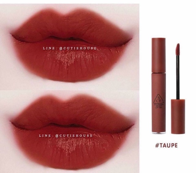 Son 3CE Velvet Lip Tint màu Taupe đỏ đất