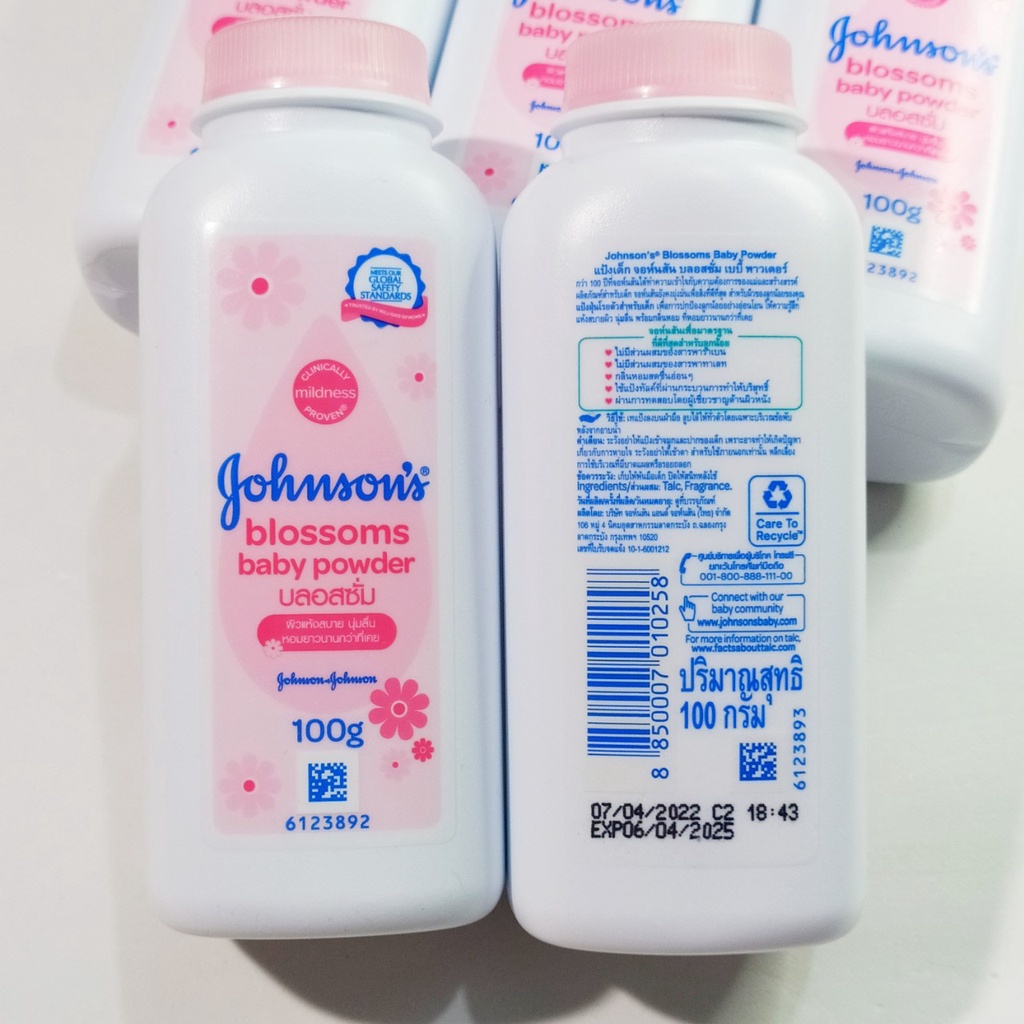 Phấn Johnson's Thái Lan Blossoms Baby Powder êm dịu an toàn cho mọi loại da 100g - Thái Lan