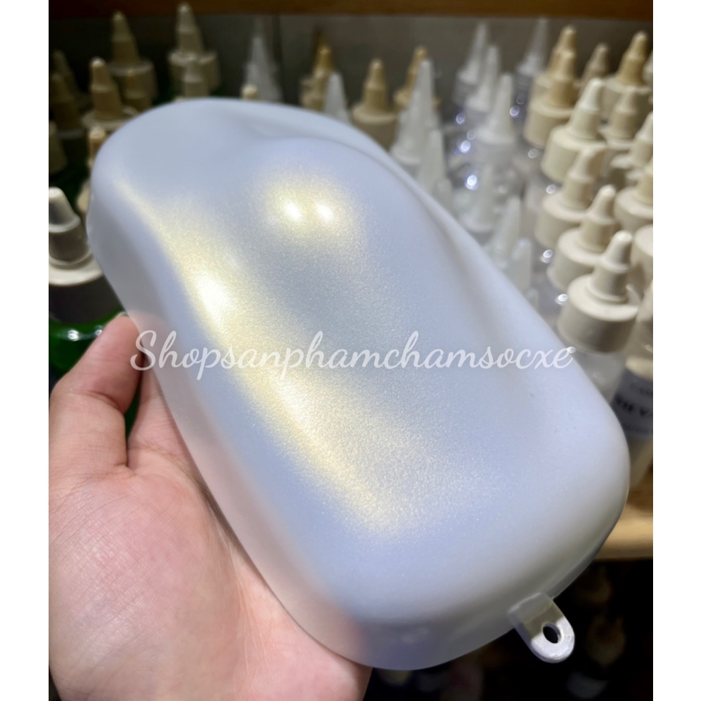 Trắng ngọc ánh vàng - Sơn 2k mờ cho xe máy, ô tô đóng lon 250g, 0.5kg và 1kg