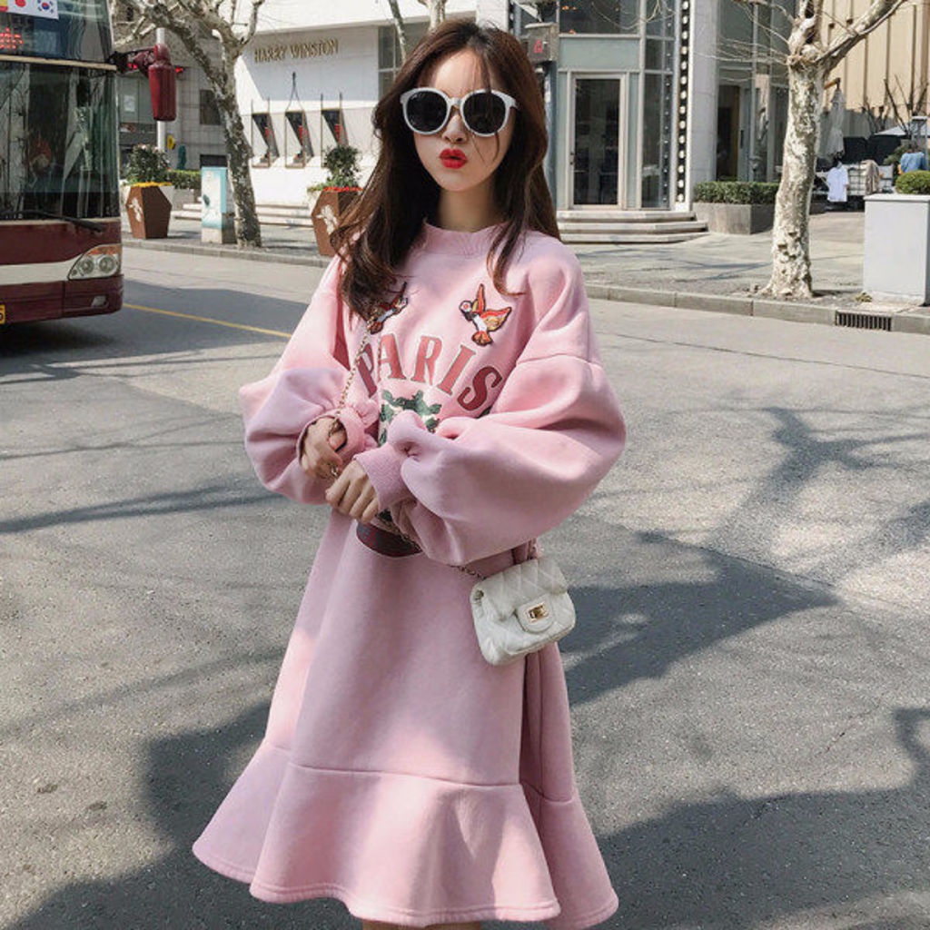 Áo sweater Dáng Rộng In Họa Tiết Thời Trang Thu Đông Hàn Quốc Cho Nữ