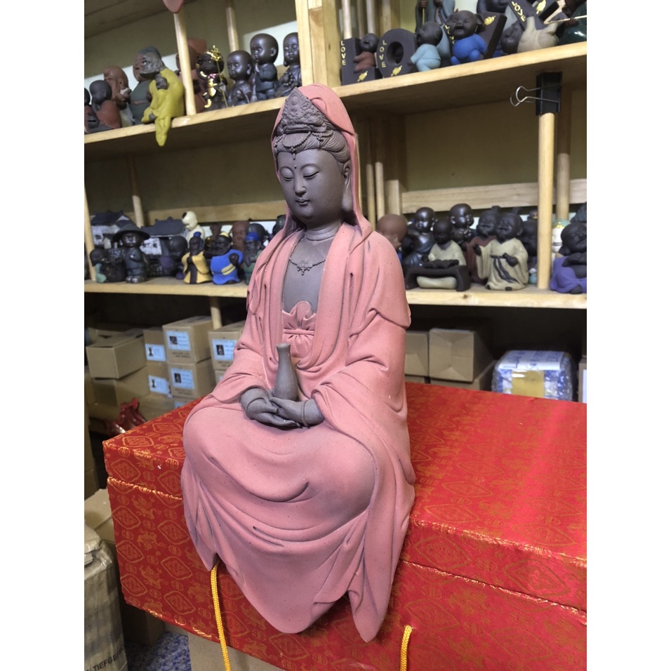 Tượng Phật Bà Quan Thế Âm Bồ Tát ngồi thiền  trang trí phòng khách- Tượng phong thủy