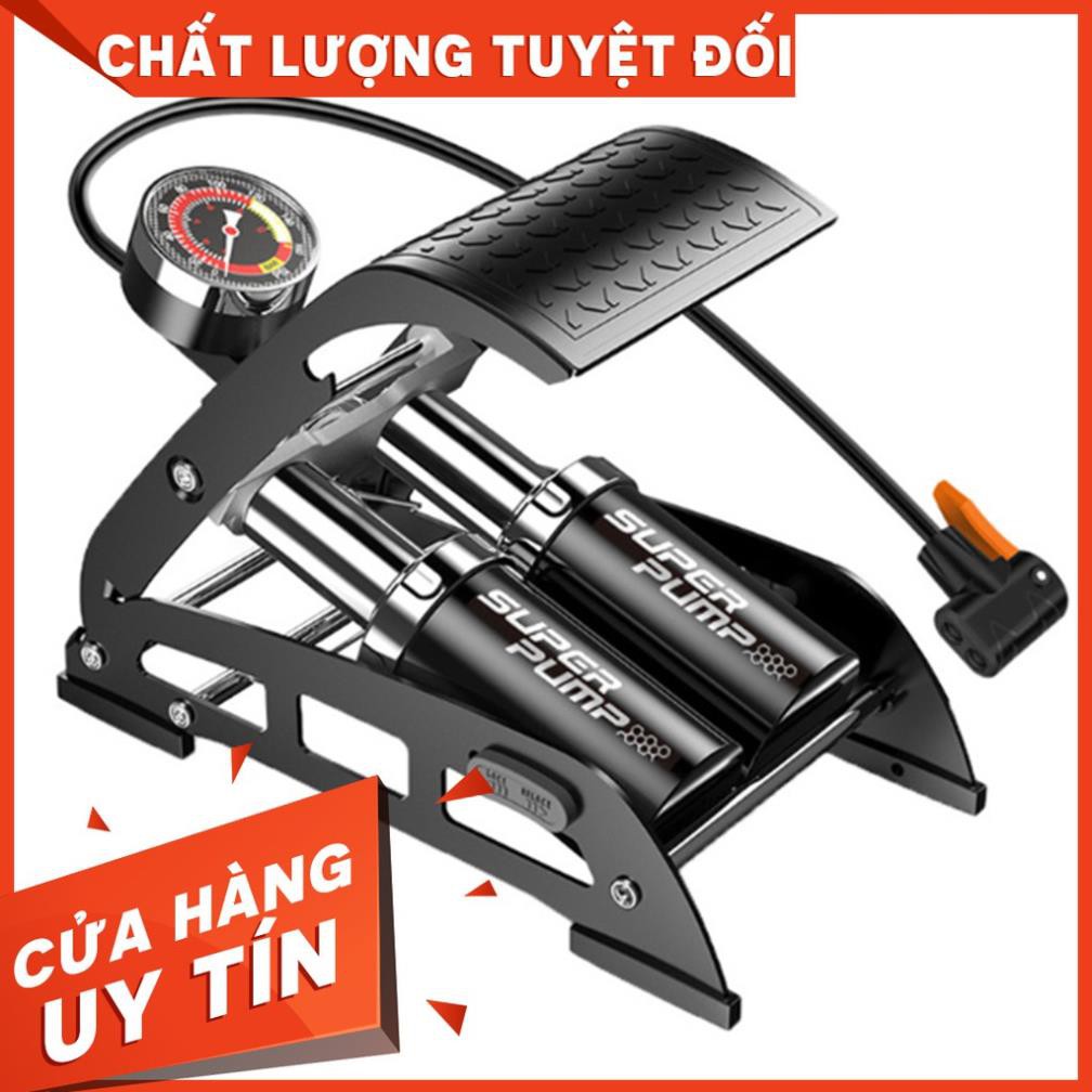 Mua ngay Bơm lốp xe đạp chân SUPERPUMP 2 xi lanh cỡ lớn vào hơi siêu nhanh J55B-01 [giảm giá 5%]