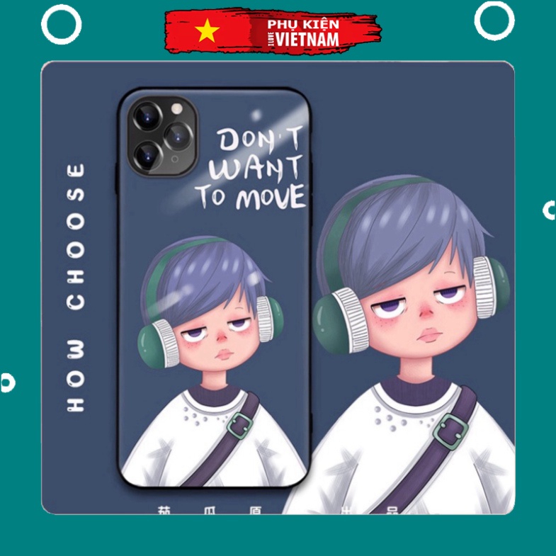 Ốp lưng iphone 6, 7, 8 Plus, X, XS, XR, XSMAX, 11, 11PRO, 11 PROMAX, 12, 13 PROMAX anh chàng NGHE NHẠC BẰNG KÍNH PKVN