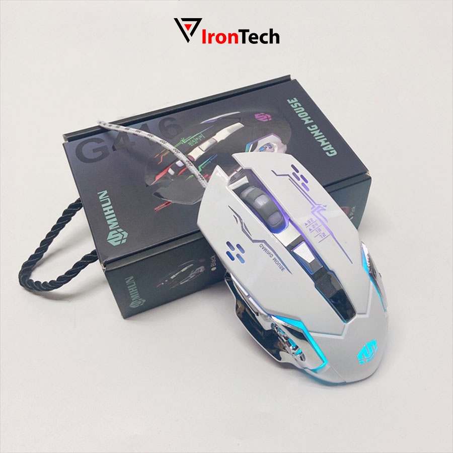 Chuột gaming MACRO IronTech MIHUN G461 PRO chuột máy tính có dây LED huyền ảo 6 phím đa năng 3200DPI cho game thủ