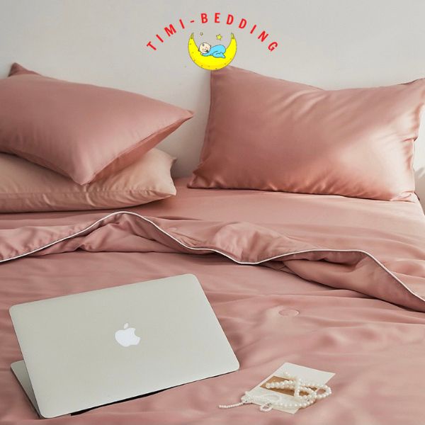 Bộ chăn ga gối tencel nhập khẩu cao cấp set 4 món chăn trần – chăn hè tencel - Timibedding